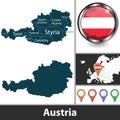 Map of Austria Royalty Free Stock Photo