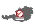 Map of Austria and traffic sign forest fire Royalty Free Stock Photo