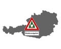 Map of Austria and traffic sign forest fire Royalty Free Stock Photo
