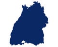 Map of Baden-WÃÂ¼rttemberg in blue colour