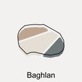 Map of Baghlan modern geometric logo, Abstract, designs concept, logo, logotype element for template