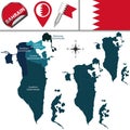 Map of Bahrain Royalty Free Stock Photo