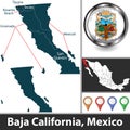 Map of Baja California, Mexico