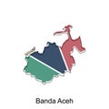 Map of Banda Aceh graphic illustration template