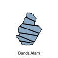 Map of Banda Alam City illustration design template, suitable for your company