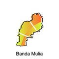 Map of Banda Mulia City modern outline, High detailed vector illustration Design Template, suitable for your company