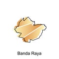 Map of Banda Raya City illustration design Abstract, designs concept, logos, logotype element for template