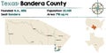 Map of Bandera county in Texas