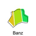 Map of Banz vector design template, national borders and important cities illustration