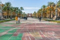 Map of Barcelona on the pavement of Passeig de Lluis Companys on an autumn day Royalty Free Stock Photo