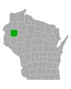 Map of Barron in Wisconsin