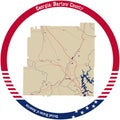 Map of Bartow County in Georgia, USA. Royalty Free Stock Photo