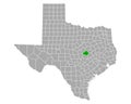 Map of Bell in Texas Royalty Free Stock Photo