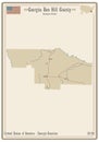 Map of Ben Hill County in Georgia Royalty Free Stock Photo