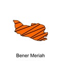 Map of Bener Meriah City illustration design template, suitable for your company Royalty Free Stock Photo