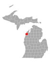 Map of Benzie in Michigan Royalty Free Stock Photo