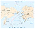 Map of the Bering Strait between Russia and Alaska