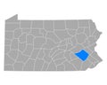 Map of Berks in Pennsylvania Royalty Free Stock Photo