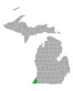 Map of Berrien in Michigan Royalty Free Stock Photo