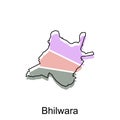 Map of Bhilwara modern geometric illustration, map of India country vector design template Royalty Free Stock Photo