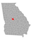 Map of Bibb in Georgia