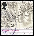 Map of 1816, Bicentenary of Ordnance Survey serie, circa 1991 Royalty Free Stock Photo