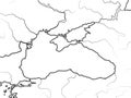 Map of The BLACK SEA basin: Black Sea, Azov Sea, Crimea & Circum-Pontic countries. Geographic chart.