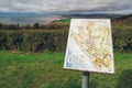 A map at Blackgang viewpoint of the village of Chale, Isle of Wight