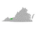 Map of Bland in Virginia