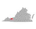 Map of Bland in Virginia