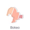 Map of Bokeo modern vector Design Template