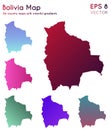 Map of Bolivia with beautiful gradients. Royalty Free Stock Photo