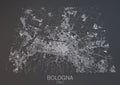 Map of Bologna, Italy, satellite view