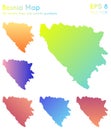 Map of Bosnia with beautiful gradients.