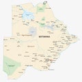 Map of botswana with the most important cities and municipalities Royalty Free Stock Photo
