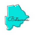 Map of Botswana Vector Design Template.