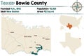 Map of Bowie county in Texas