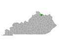 Map of Bracken in Kentucky