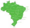 Map of Brazil with Cities and States Royalty Free Stock Photo