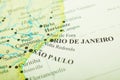 Map of Brazil focus on Rio de Janeiro and Sao Paulo