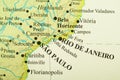 Map of Brazil focus on Rio de Janeiro and Sao Paulo