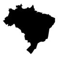 Map of Brazil icon black color illustration flat style simple image