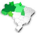 Map of Brazil with north west region