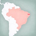 Map of Brazil - Paraiba Royalty Free Stock Photo