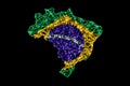 Map of Brazil, Polygonal mesh line map
