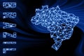 Map of Brazil, Polygonal mesh line map