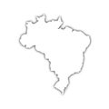 Map of brazil with shadow