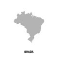Map of Brazil vector icon isolated on white background. - Vector