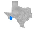 Map of Brewster in Texas Royalty Free Stock Photo