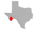 Map of Brewster in Texas Royalty Free Stock Photo